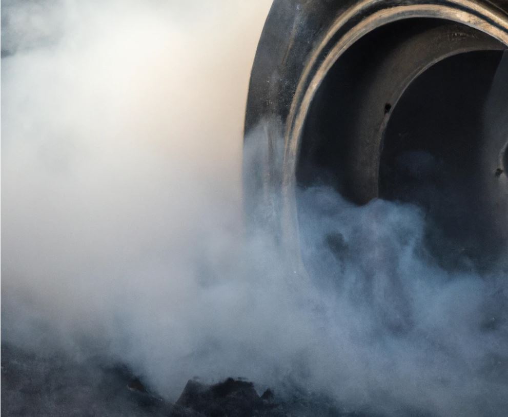 smokey tire doing a burnout on asphalt illegally